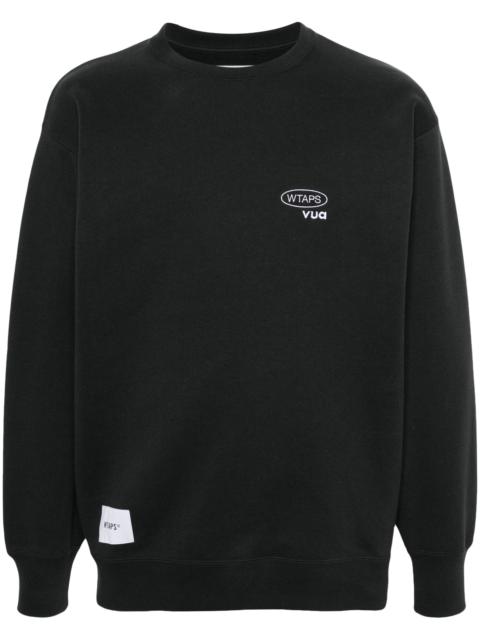 WTAPS Black Seal-embroidery cotton sweatshirt