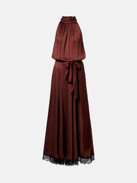 Poupette St Barth Nina halterneck satin maxi dress