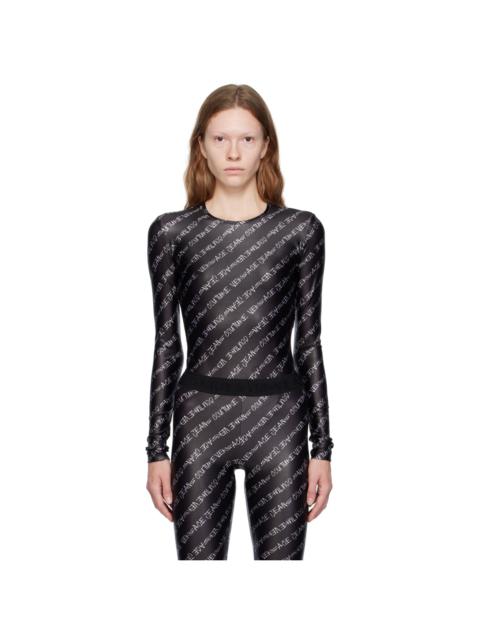 VERSACE JEANS COUTURE Black Printed Bodysuit