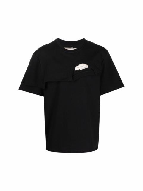 FENG CHEN WANG layered asymmetric cotton T-shirt