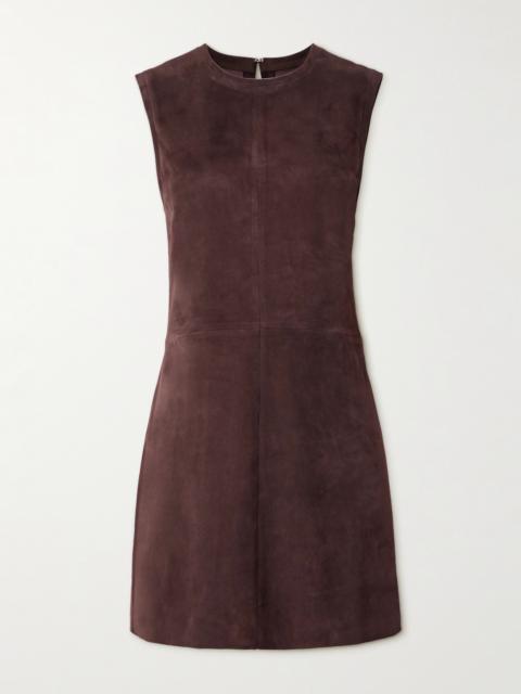 STOULS Miuccia Paneled Suede Mini Dress
