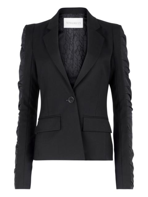 NINA RICCI ruffled-sleeves wool suit jacket