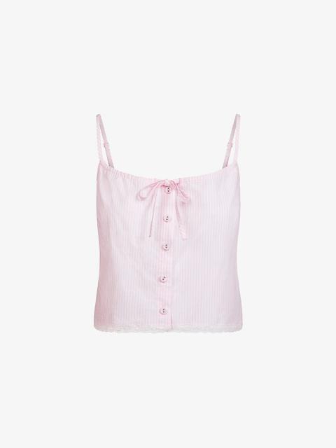 SKIMS Sleep Striped Cotton Cami Top