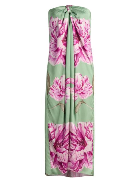 MISA Women's Clea Floral-Print Strapless Midi-Dress - Large Flora