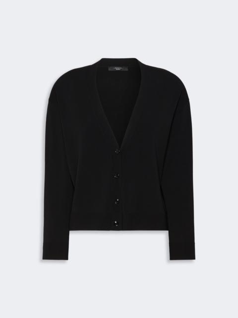 WEEKEND Max Mara BOARIO Viscose yarn V-neck cardigan - BLACK