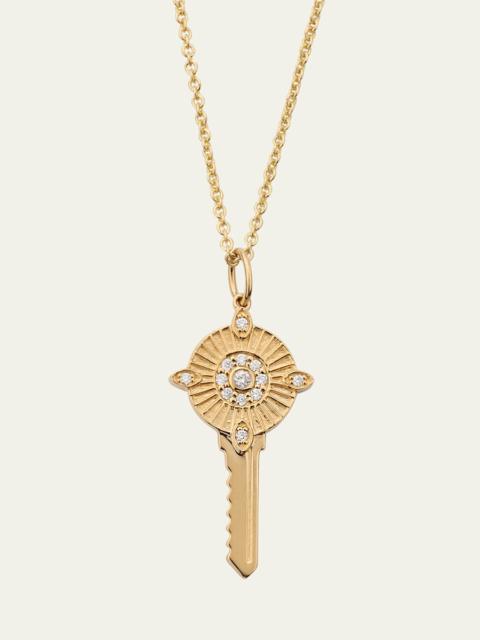 SYDNEY EVAN 14K Yellow Gold Medium Tiffany Chain Necklace with Protection Key Charm