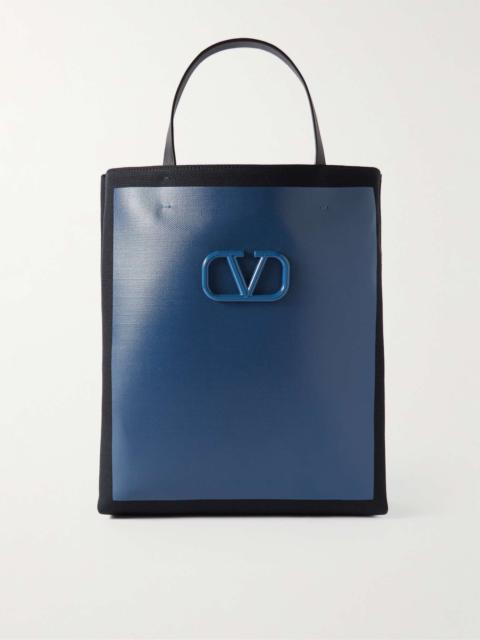 Valentino Valentino Garavani Two-Tone Logo-Appliquéd Canvas Tote Bag