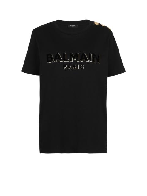 Balmain Flocked-monogram T-shirt - Black