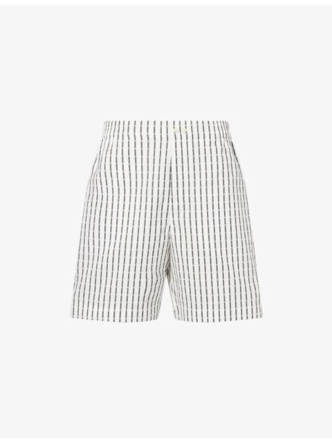 JACQUEMUS Le Calecon Striped Cotton Shorts