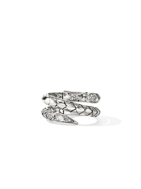 JOHN HARDY Naga Ring, Sterling Silver, Diamonds, Wide
