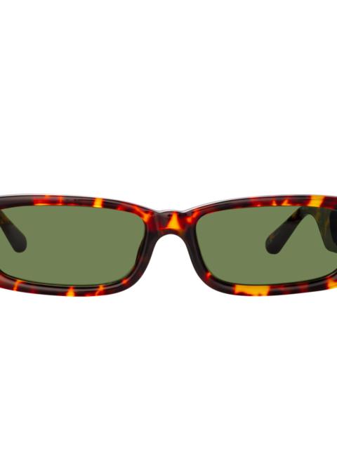 LINDA FARROW MEN'S TALITA RECTANGULAR SUNGLASSES IN TORTOISESHELL