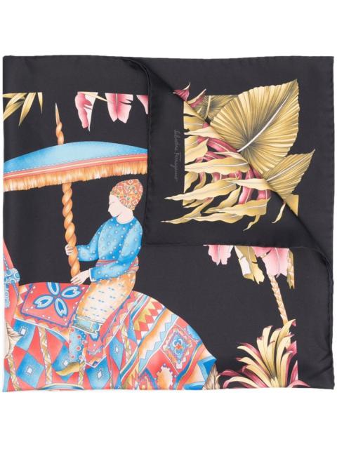 FERRAGAMO Printed silk foulard
