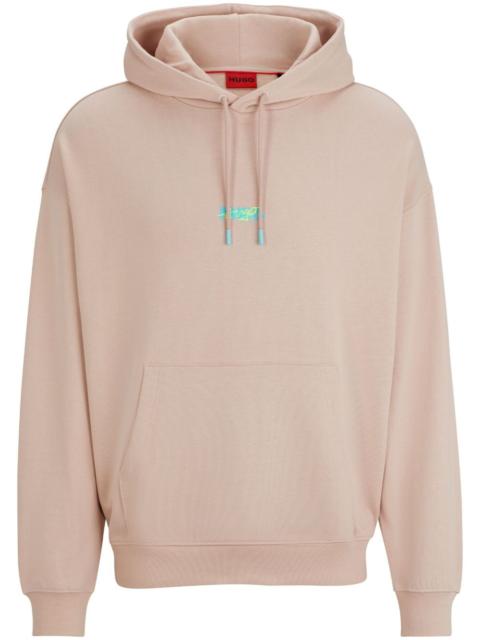 HUGO logo-print cotton hoodie