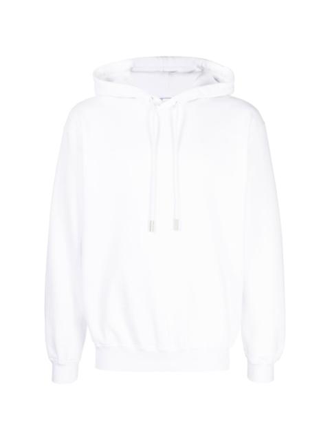 Diag-print cotton hoodie