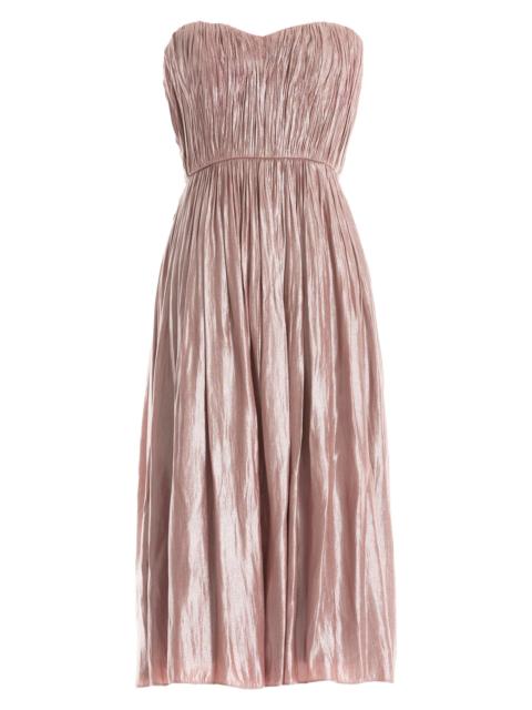 Dress The Population Women's Tovah Satin Strapless Fit & Flare Midi-Dress - Rose