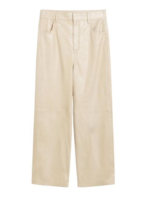 BY MALENE BIRGER Cailys Leather Wide-Leg Pants off-white