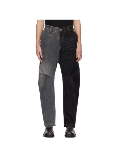 ADER error Black & Gray Paneled Jeans