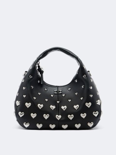 GANNI Mini studded top-handle bag