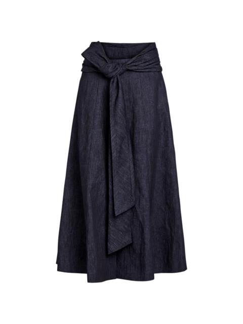 GABRIELA HEARST midi tie-waist panelled skirt
