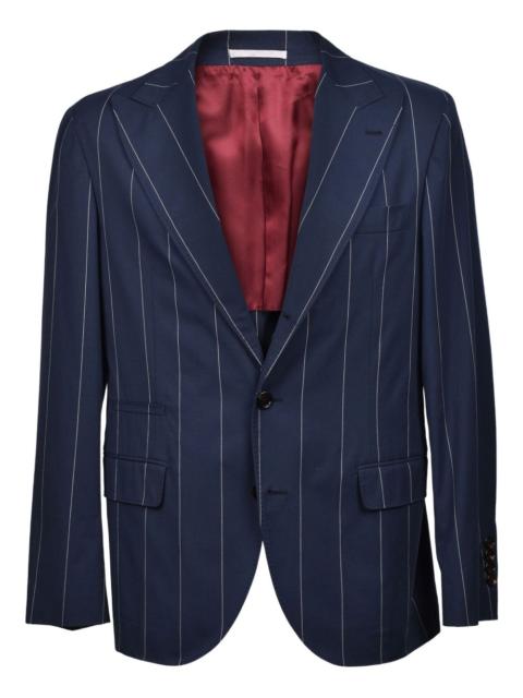 Brunello Cucinelli pinstriped buttoned blazer