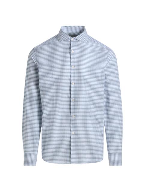 Canali Men's Window Check Cotton Sport Shirt - Blue