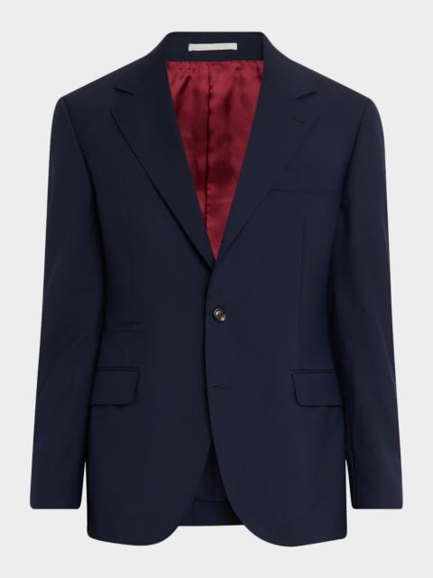 Brunello Cucinelli Men's Sharkskin Virgin Wool Single-Breasted Blazer