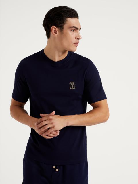 Cotton jersey T-shirt with printed logo