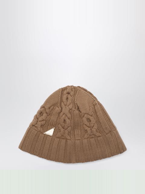 Max Mara Camel bucket hat in virgin wool