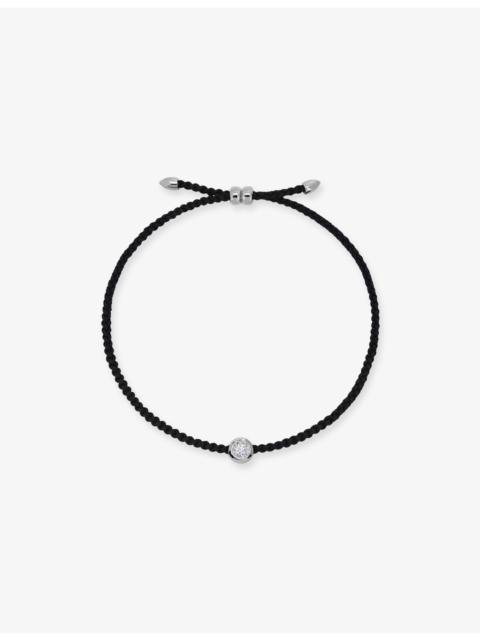 MONICA VINADER Round Solitaire Sterling-Silver And 0.06ct Lab Grown Diamond Cord Bracelet
