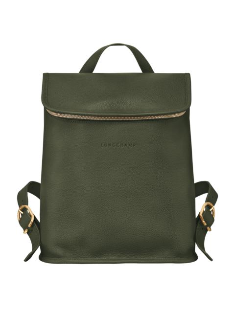 Longchamp Le Foulonné Backpack Khaki - Leather