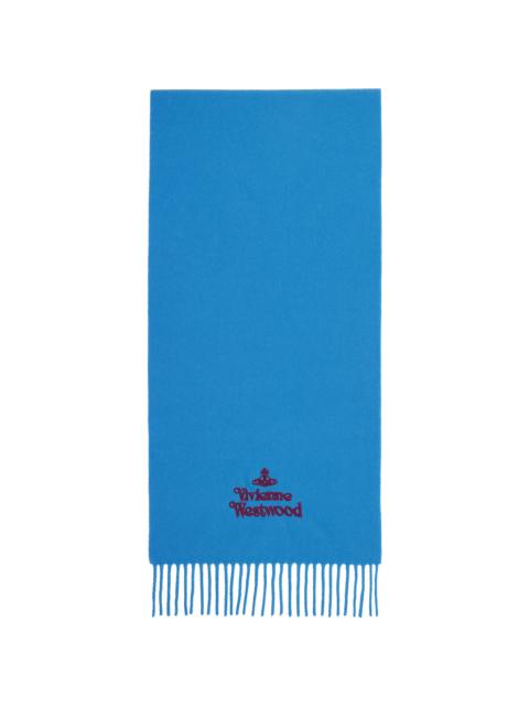 Vivienne Westwood Blue Embroidered Scarf