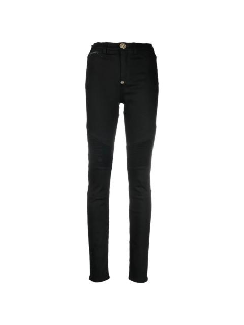 PHILIPP PLEIN Biker high-waisted skinny jeans