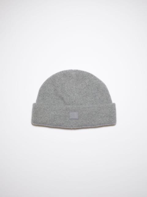 Ribbed knit beanie hat - Grey Melange