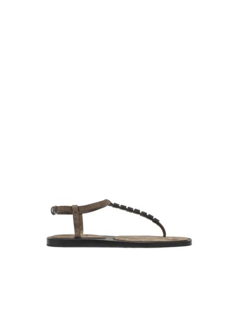 Brunello Cucinelli beaded-strap sandal