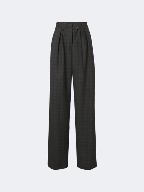 Dries Van Noten Checked pleated wool wide-leg pants