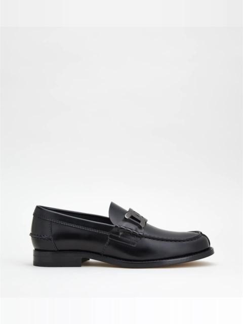 Tod's LOAFERS IN LEATHER - BLACK