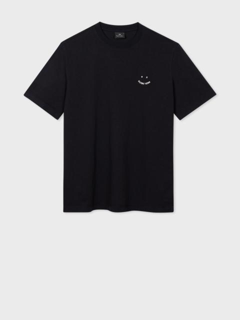 Paul Smith Black Embroidered 'Happy' T-Shirt