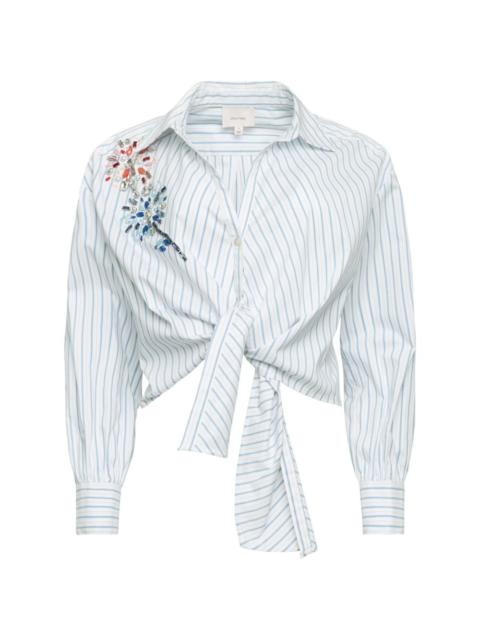 Cinq à Sept embellished striped tie top