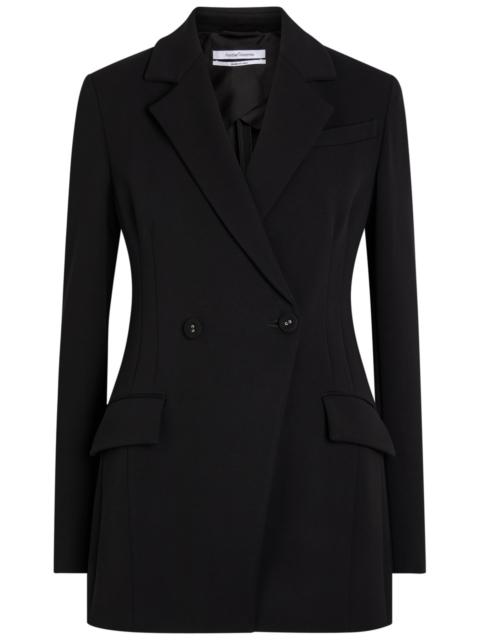 Another Tomorrow Another Tomorrow Double-breasted Fitted Jersey Blazer
