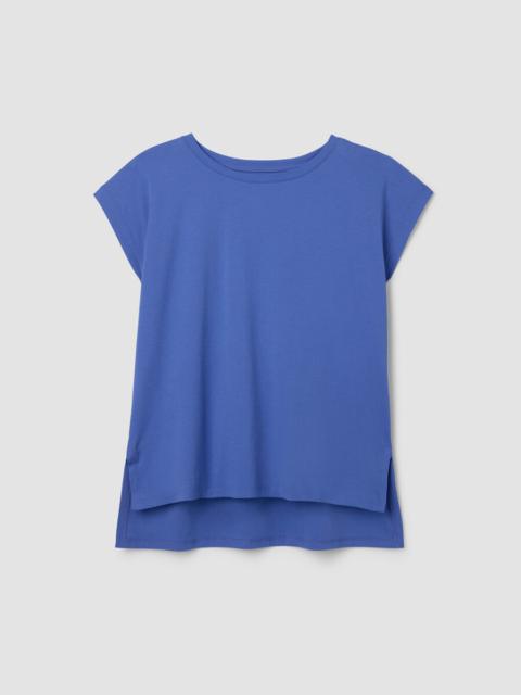 EILEEN FISHER Organic Cotton Interlock Jewel Neck Sleep Tee