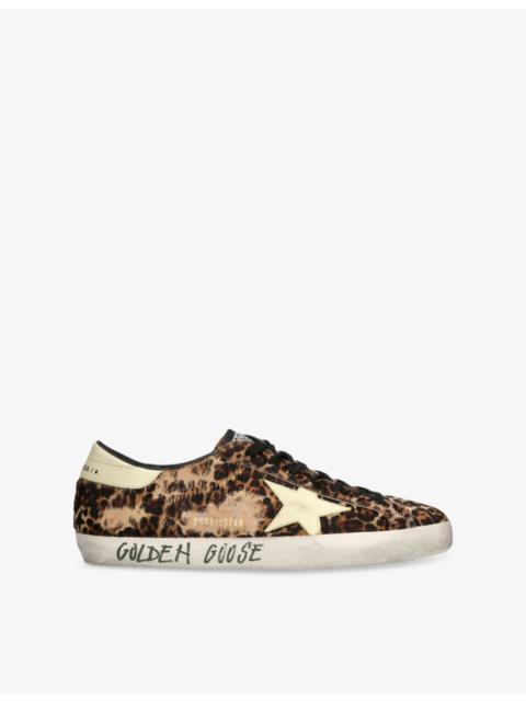 Golden Goose Super-Star Leopard-Print Leather Low-Top Trainers