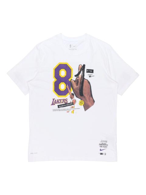 Nike Men's Nike Kobe 81 Commemorate Printing Quick Dry Short Sleeve White T-Shirt DA8233-100