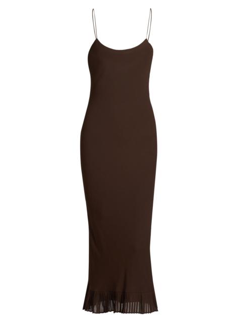 Reformation Women's Suki Pleated Hem Midi-Dress - Mole