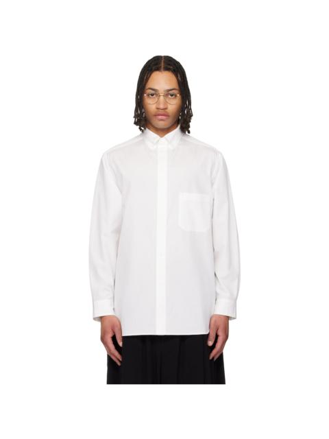 Yohji Yamamoto White Cotton Broad Double Collar Shirt