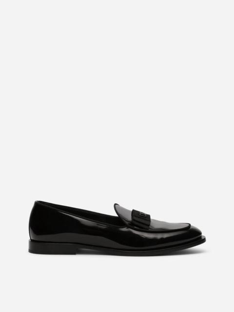Polished calfskin slippers