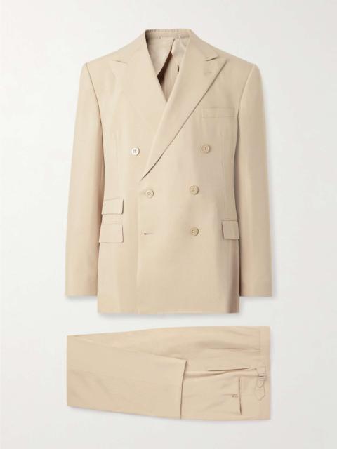 Slim-Fit Double-Breasted Silk-Shantung Suit