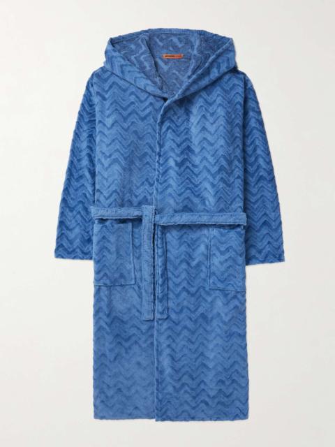 Rex Cotton-Terry Jacquard Hooded Robe
