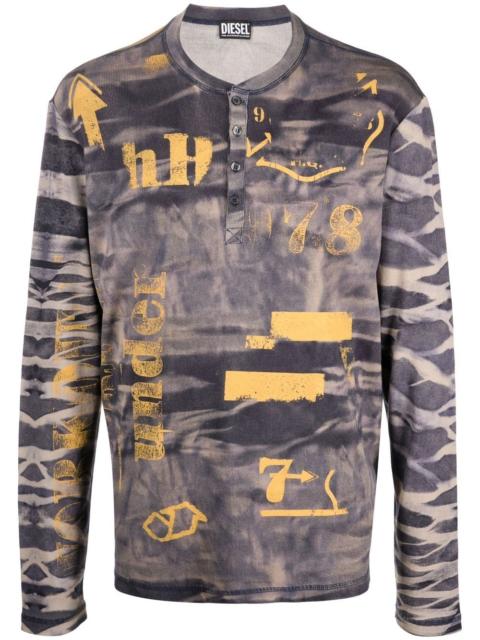 Diesel graphic-print buttoned T-Shirt