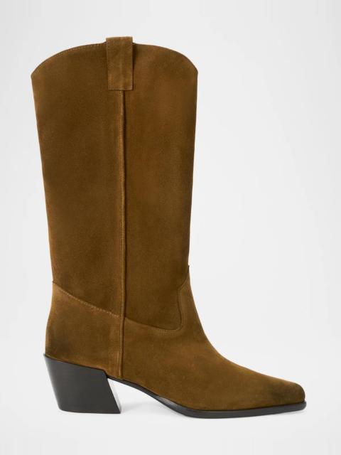 STAUD 55mm Monty Suede Cowboy Boots