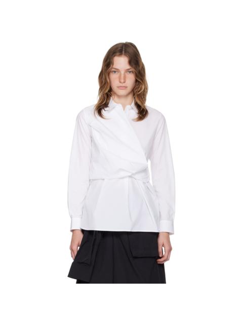 JUUN.J White Twisted Wrap Shirt